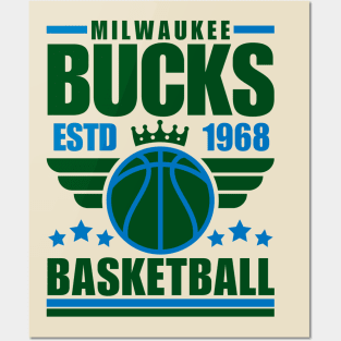 Milwaukee Bucks 1968 Basketball Retro Posters and Art